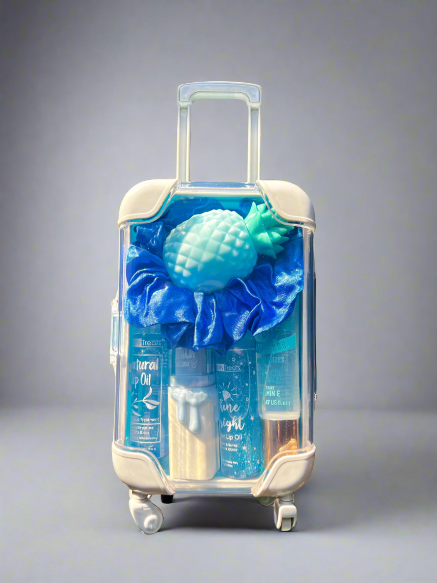 Blue Mini Suitcase Lipgloss Bundle