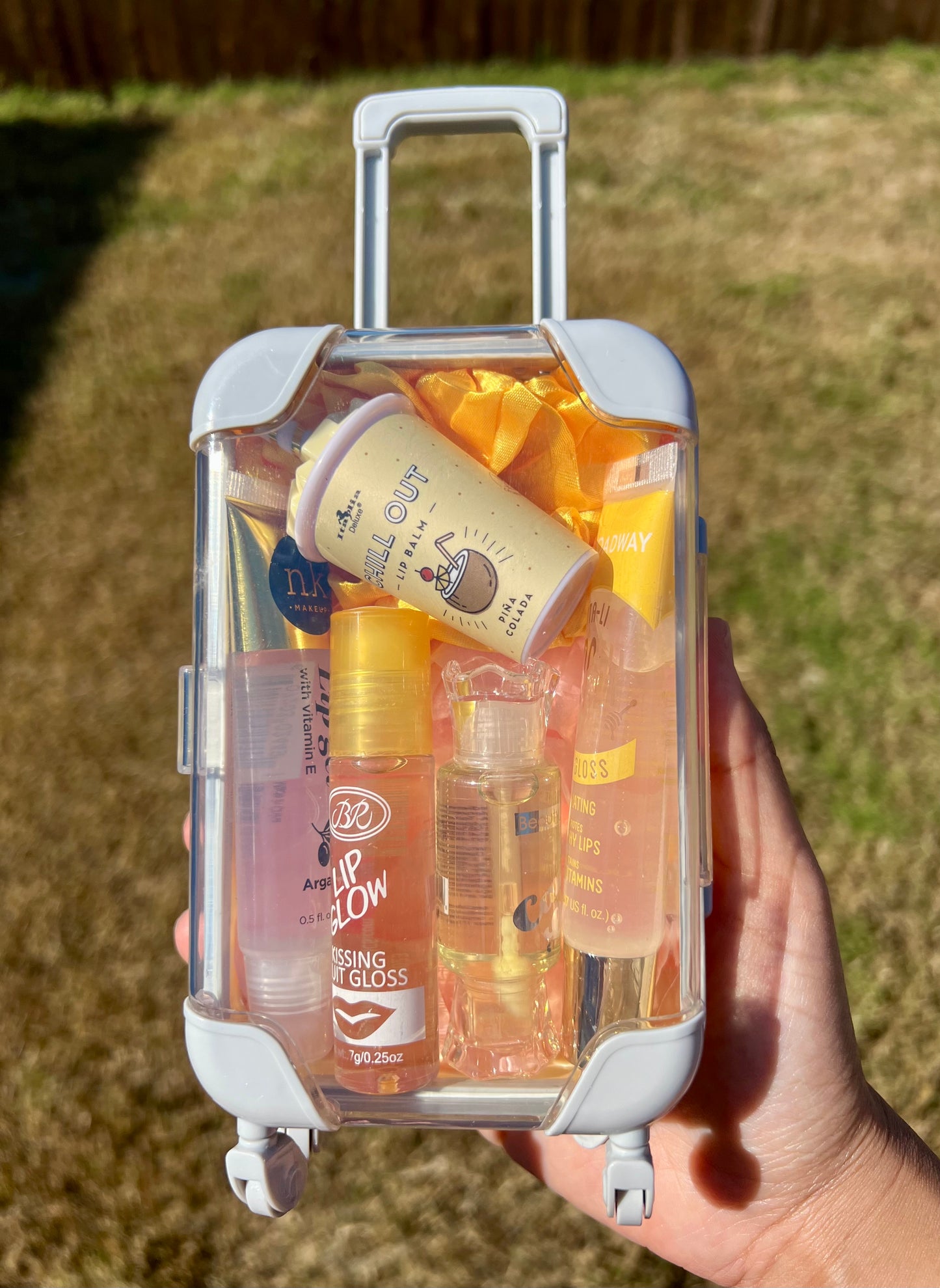 Yellow Mini Suitcase Lipgloss Bundle