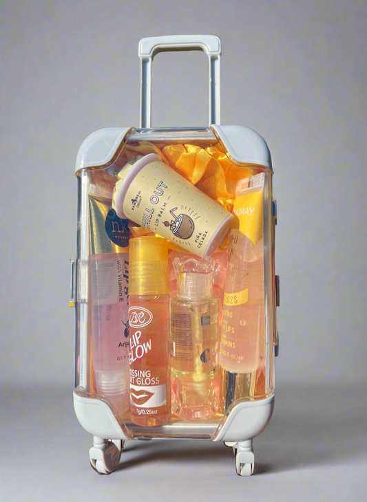 Yellow Mini Suitcase Lipgloss Bundle