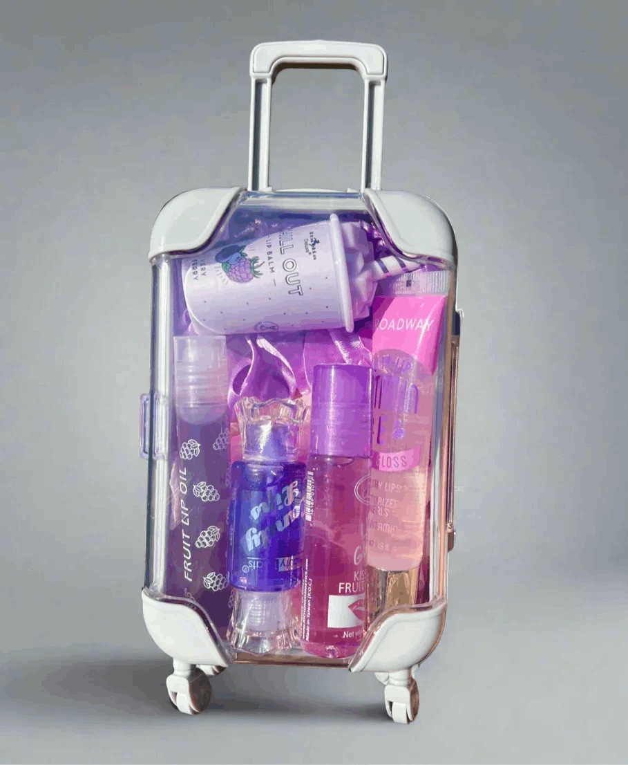 Mini Suitcase Lipgloss Bundle Purple