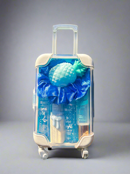 Blue Mini Suitcase Lipgloss Bundle