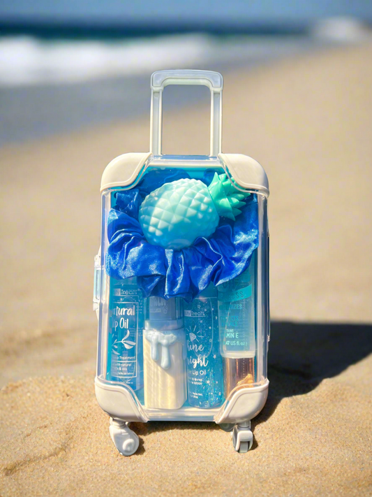 Blue Mini Suitcase Lipgloss Bundle