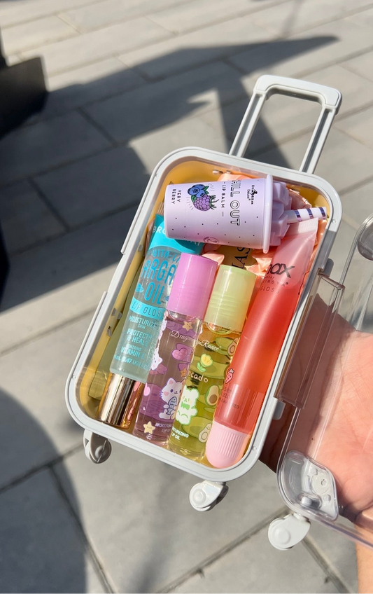 Unicorn Theme Mini Suitcase Lipgloss Bundle